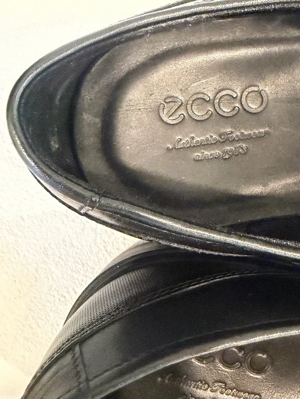 ECCO Sz 44 US 10.5-11 Black Leather Goretex Waterproof Men’s Dress Lace Up Shoes
